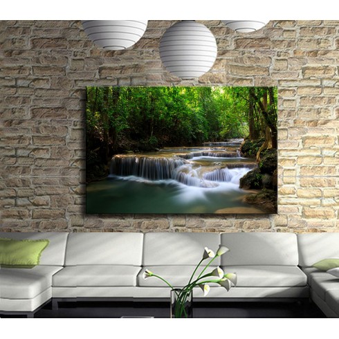 Şelale Orman Manzarası Kanvas Tablo 