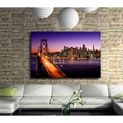 Gece Köprü Manzarası Kanvas tablo