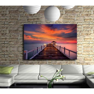 Geceye Çıkan İskele Kanvas Tablo