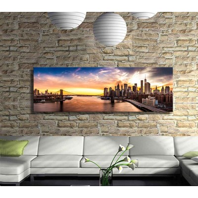 Brooklynde Sabah Panoramik Kanvas Tablo