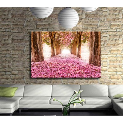 Pembe Sakura Yolu Kanvas Tablo