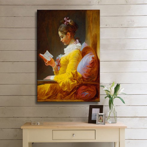 Kitapta Saklı Güzellik Dikey Oryantal Kanvas Tablo