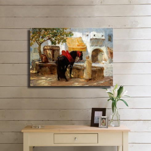 Su İçen At Oryantal Kanvas Tablo Su İçen At Oryantal Kanvas Tablo