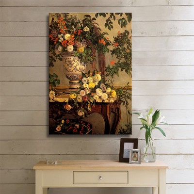 Jean Frédéric Bazille Flowers Kanvas Tablo