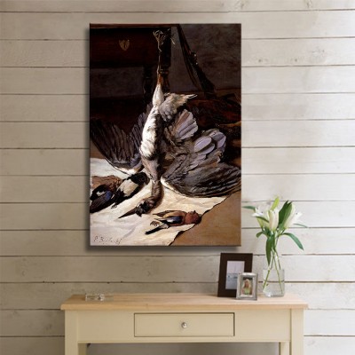 Jean Frédéric Bazille Still life with Heron Kanvas Tablo