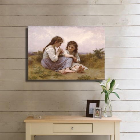 William Adolphe Bouguereau Childhood Idyll Kanvas Tablo