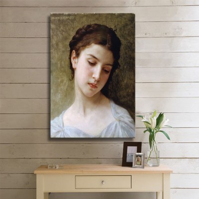 William Adolphe Bouguereau Head of a Young Girl Kanvas Tablo