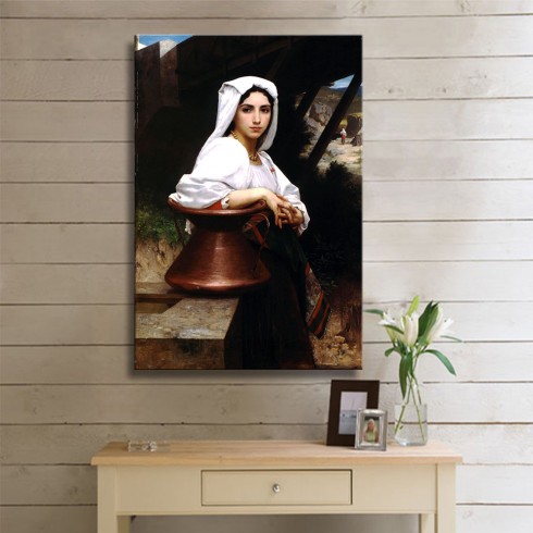 William Adolphe Bouguereau Italian Girl Drawing Water Kanvas Tablo William Adolphe Bouguereau Italian Girl Drawing Water Kanvas Tablo