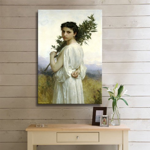 William Adolphe Bouguereau Laurel Branch Kanvas Tablo
