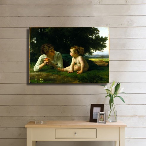 William Adolphe Bouguereau Temptation Kanvas Tablo