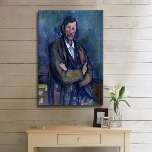 Paul Cezanne Man with Crossed Arms Kanvas Tablo