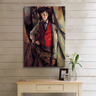 Paul Cezanne Boy in A Red Waistcoat Kanvas Tablo