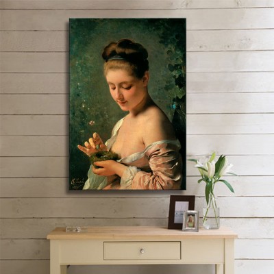 Charles Joshua Chaplin La Jeune Fille au Nid Kanvas Tablo