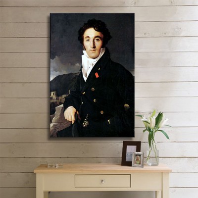 Ingres Jean Auguste Dominique Portrait of Charles Joseph Laurent Cordier Kanvas Tablo