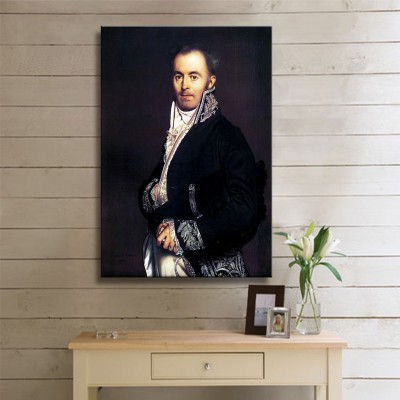 Ingres Jean Auguste Dominique Portrait of Hippolyte Francois Devillers Kanvas Tablo