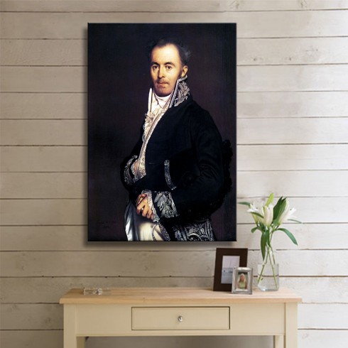 Ingres Jean Auguste Dominique Portrait of Hippolyte Francois Devillers Kanvas Tablo