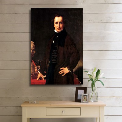 Ingres Jean Auguste Dominique Portrait of Lorenzo Bartolini Kanvas Tablo