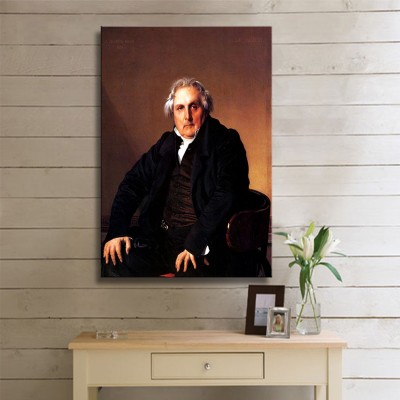 Ingres Jean Auguste Dominique Portrait of Louis Francois Bertin Kanvas Tablo