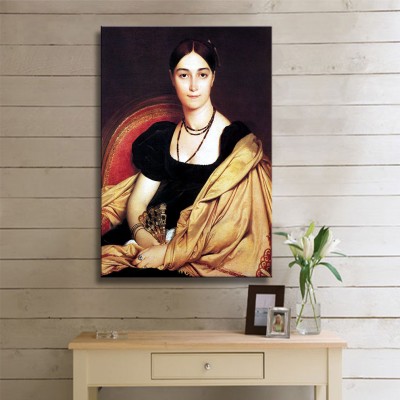 Ingres Jean Auguste Dominique Portrait of Madame Duvaucey Kanvas Tablo