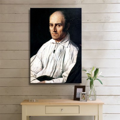 Ingres Jean Auguste Dominique Portrait of Pere Desmarets Kanvas Tablo