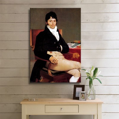 Ingres Jean Auguste Dominique Portrait of Philibert Riviere Kanvas Tablo