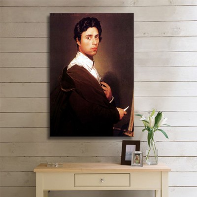 Ingres Jean Auguste Dominique Self Portrait at Age Twenty Four Kanvas Tablo