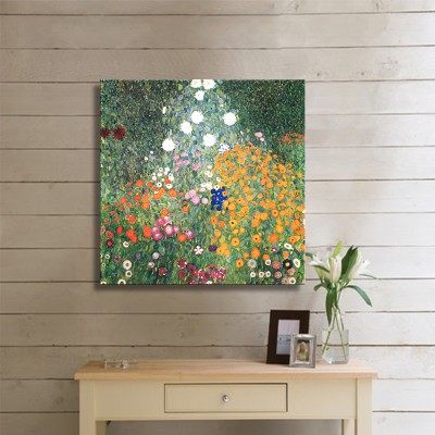 Klimt Gustav Flower Garden Kanvas Tablo