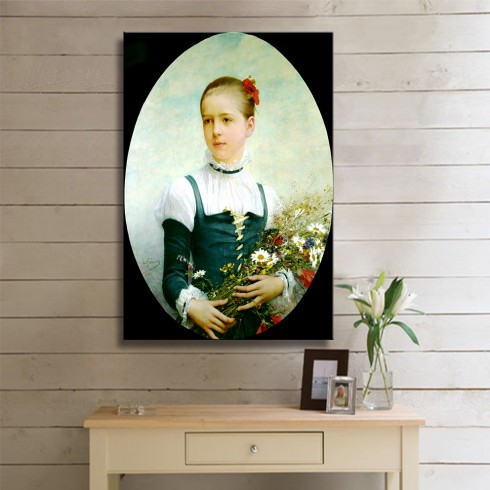 Lefebvre Jules Joseph Portrait of Edna Barger of Connecticut Kanvas Tablo