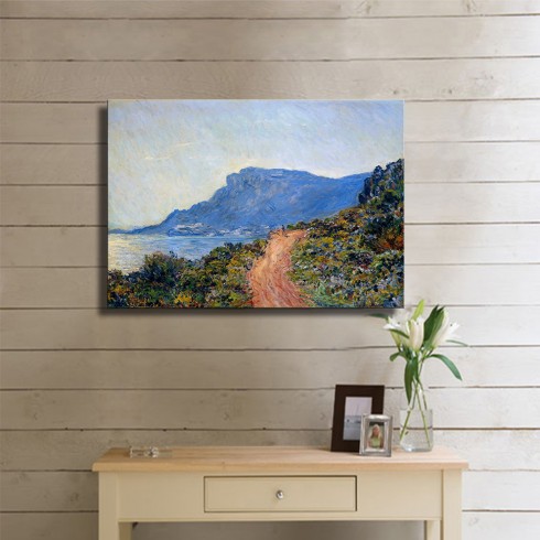 Monet Claude Oscar A Coastal View With a Bay Kanvas Tablo