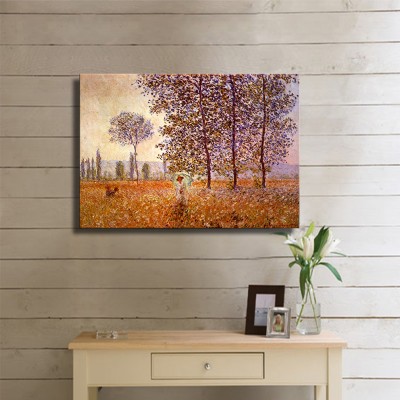 Monet Claude Oscar Poplars in The Sunlight Kanvas Tablo