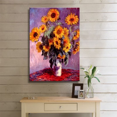 Monet Claude Oscar Still Life with Sunflowers Kanvas Tablo