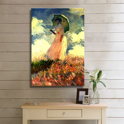 Monet Claude Oscar Woman With Sunshade Kanvas Tablo Monet Claude Oscar Woman With Sunshade Kanvas Tablo