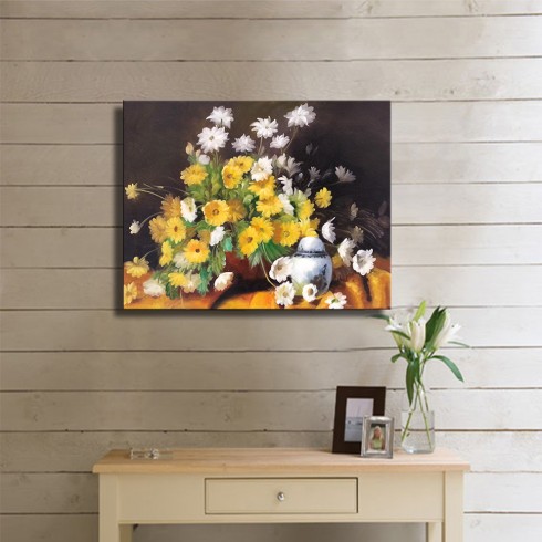 Sarı Papatyalar Natürmort Kanvas Tablo