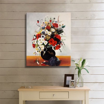 Vazoya Sığan Bahar Kanvas Tablo