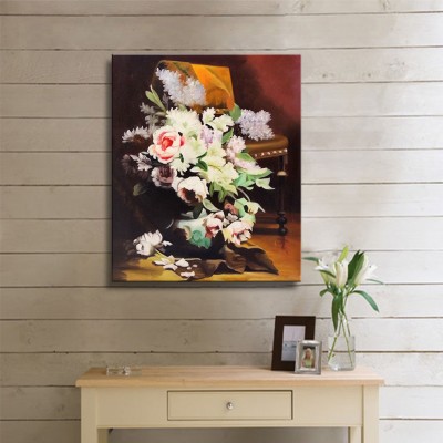 Sandalye ve Vazo Kanvas Tablo