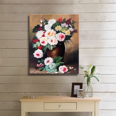 Vazoya Sığmayan Güller Kanvas Tablo