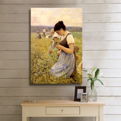 Pearce Charles Sprague Women in The Fields Kanvas Tablo