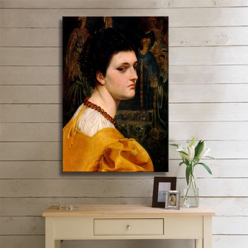 Sandys Emma Lady in a Yellow Dress Kanvas Tablo