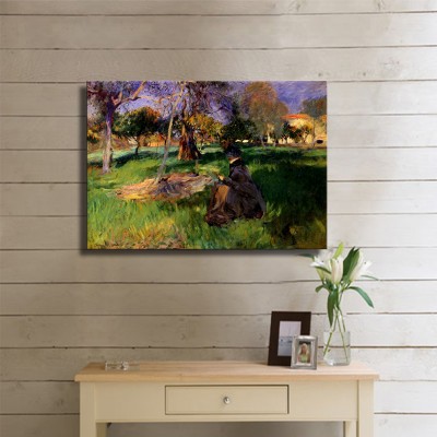 Sargent John Singer in a Garden in The Orchard Kanvas Tablo