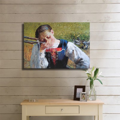 Segantini Giovanni Costume Grigionese Kanvas Tablo