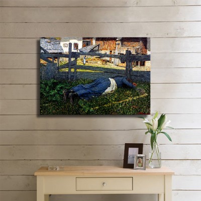 Segantini Giovanni Riposo all Ombra Kanvas Tablo