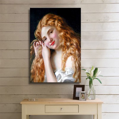 Sophie Gengembre Anderson Young Girl Fixing Her Hair Kanvas Tablo