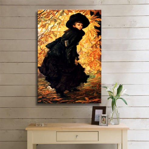 Tissot Jacques Joseph Octobre Automne Kanvas Tablo