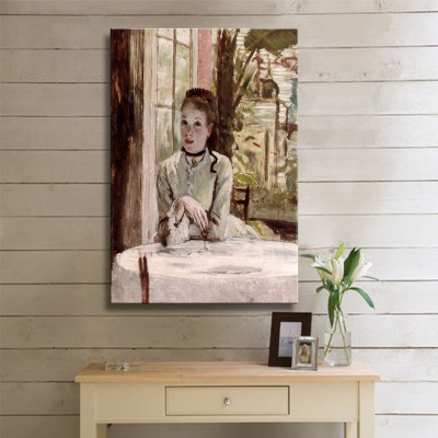 Tissot Jacques Joseph a Woman in an Elegant Interior Kanvas Tablo