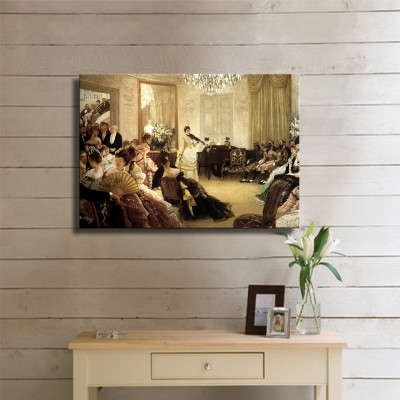Tissot Jacques Joseph Hush The Concert Kanvas Tablo