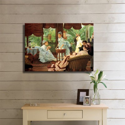 Tissot Jacques Joseph in The Conservatory The Rivals Kanvas Tablo