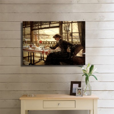 Tissot Jacques Joseph Room Overlooking the Harbour Kanvas Tablo