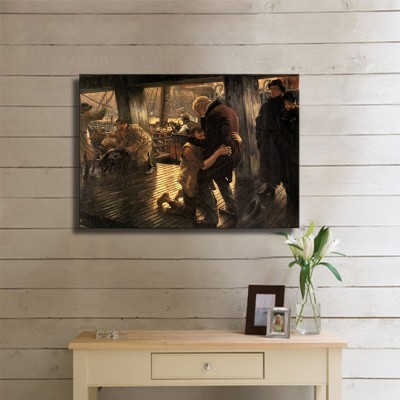 Tissot Jacques Joseph The Prodigal Son in Modern Life a The Return Kanvas Tablo