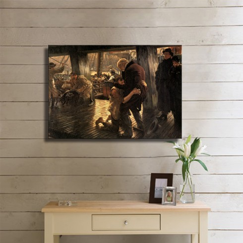 Tissot Jacques Joseph The Prodigal Son in Modern Life a The Return Kanvas Tablo Tissot Jacques Joseph The Prodigal Son in Modern Life a The Return Kanvas Tablo