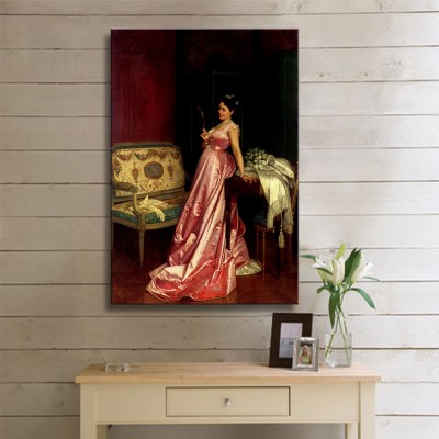 Toulmouche Auguste Le Miroir Kanvas Tablo